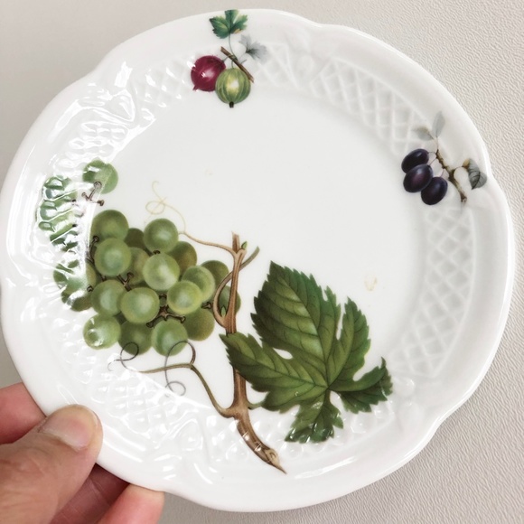 5 VTG Philippe Deshoulieres Canape Appetizer Fruit Plates Lourioux France 5.75" - Picture 7 of 11